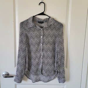 About a girl Chevron sheer blouse XS